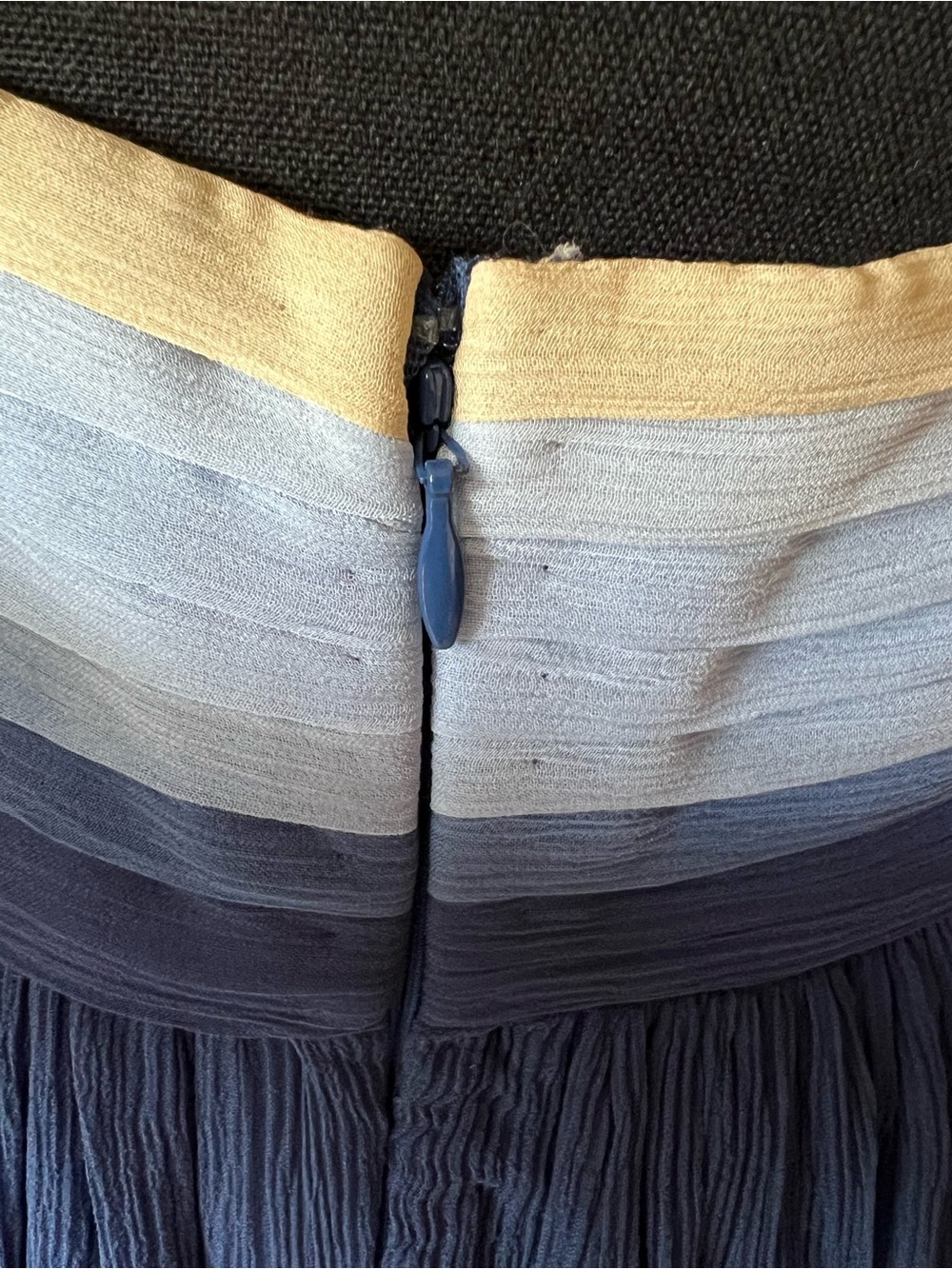 Calypso St. Barth Halter Ombre Maxi Dress in Blue, Gold & Cream - Picture 5 of 6